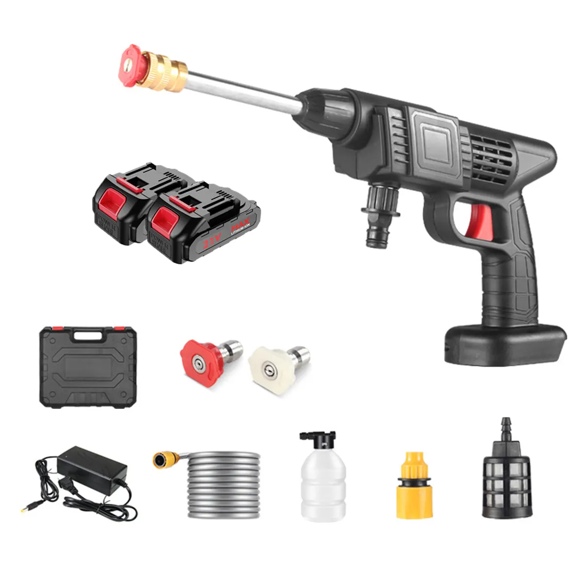 Car Washer High Pressure Portable Wash Gun 12v 24v 48v 96v Cordless Cleaning Machine Lithium Battery Washer Spray Gun
