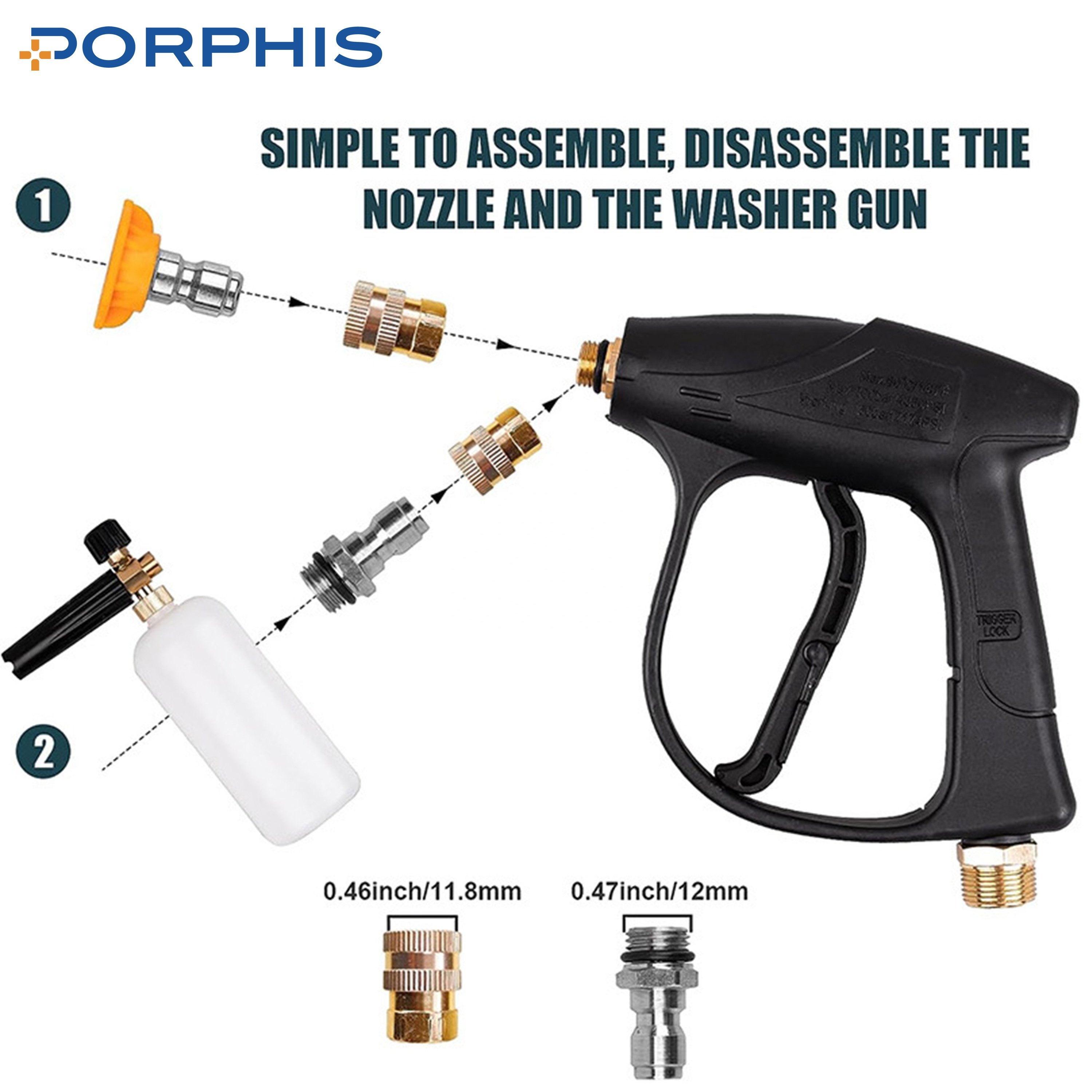 Car Wash Equipment Pressure Washer Foam Cannon Spray Gun White Color Foam Cannon Car Washer