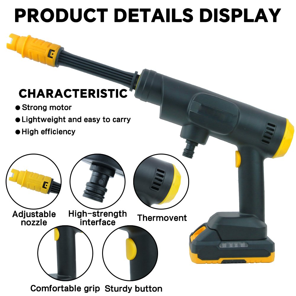 Cordless Pressure Washer high Pressure Cleaner cold Water Cleaner High-Power 21V Electric Lithium Car Washer