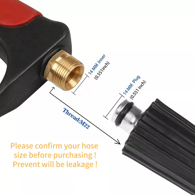 SPS Car High Pressure Truck Washing Gun Big Long Red Water Gun With Extension Wand Car Washer Gun Lance