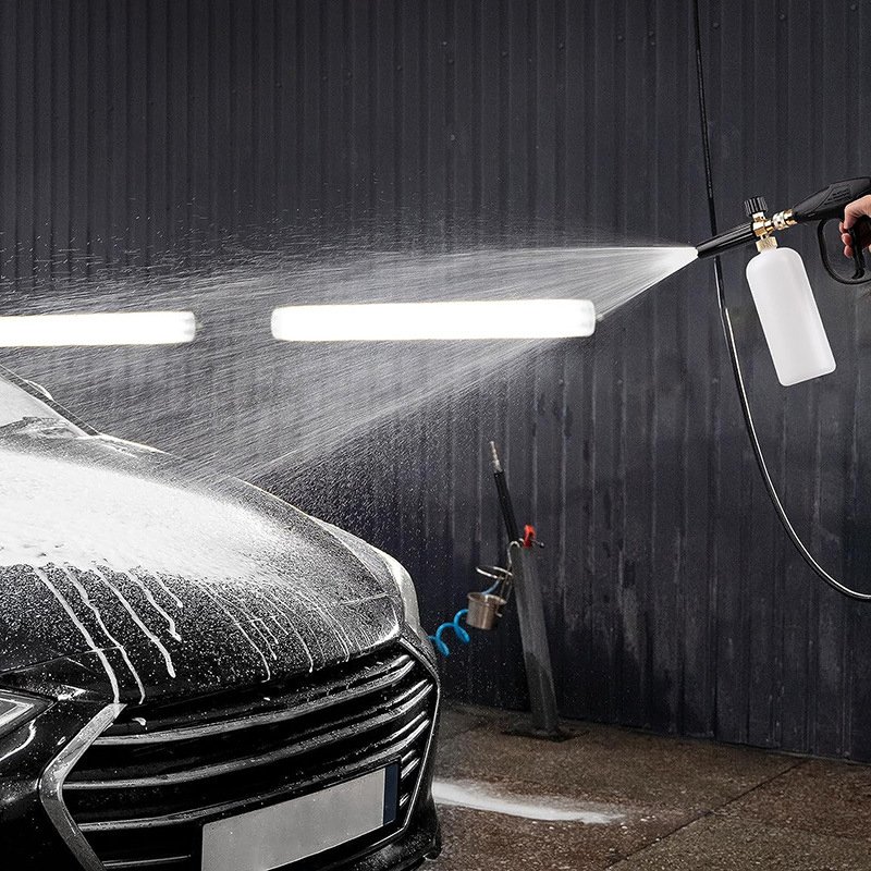 FOAM CANNON KIT 1/4" Snow Foam Washer Gun Car Wash Soap Lance Cannon Spray Pressure Jet Bottle With Car Cleaning Gloves