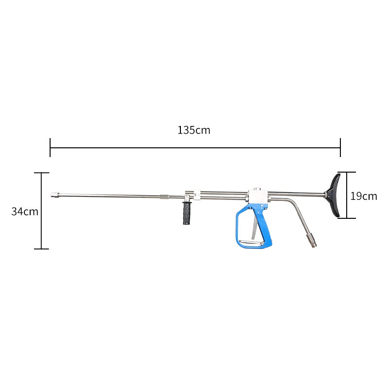 1000bar High Pressure Washer Gun Stainless Steel Heavy Duty Adjustable Car Washing Spray Gun
