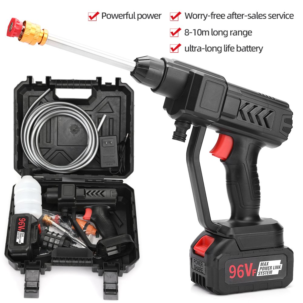 OJOJ High Pressure Electric Car Washer Gun Portable Rechargeable Lithium Power Tools for Car Washing