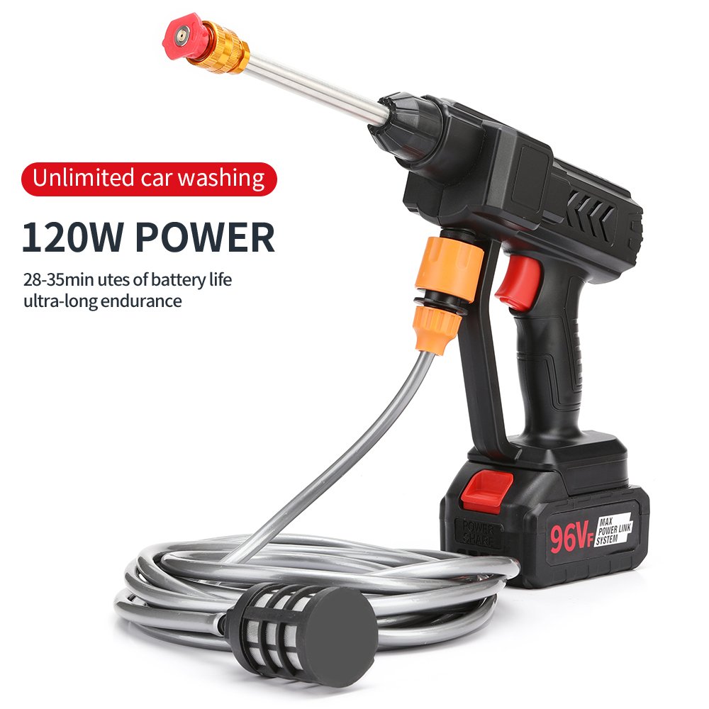 OJOJ High Pressure Electric Car Washer Gun Portable Rechargeable Lithium Power Tools for Car Washing