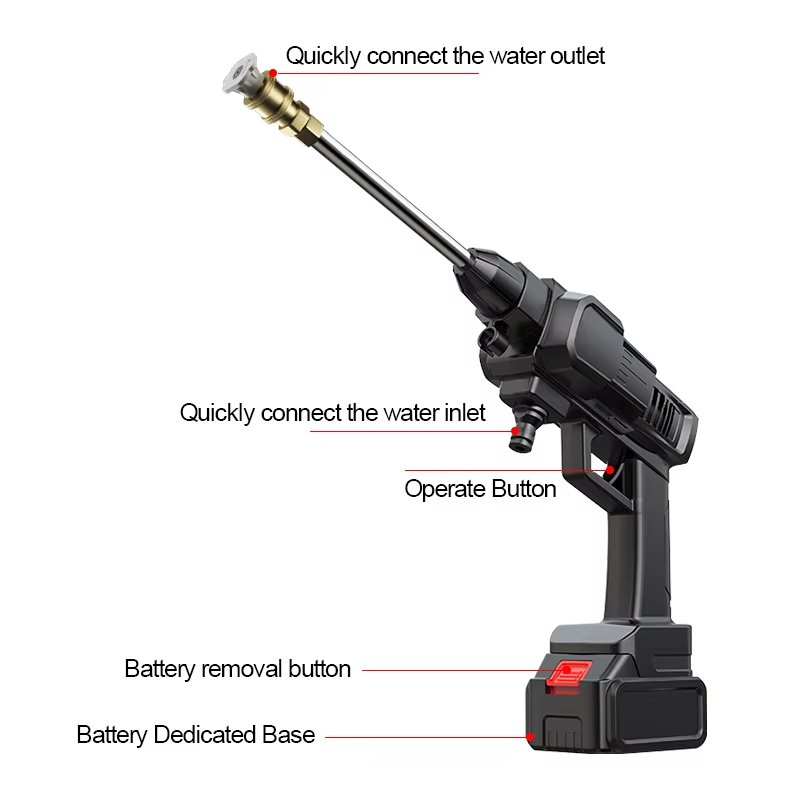 Factory Electric Motor High Pressure Washer Car 30/60Bar Portable Pressure Washer Gun For Cars Wireless Car Wash Water Spray Gun