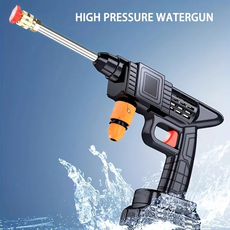 Wireless Portable High Pressure Car Washer Set Car Cleaning Car Gun-like Wash Tool Kit Orange Plastic Set