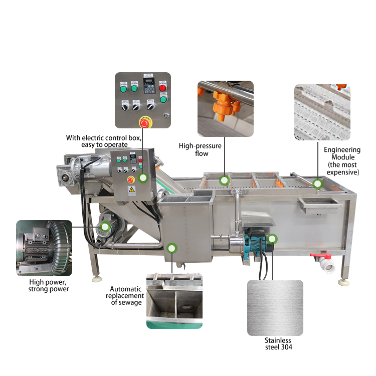 Hot Selling Double Bubble Fruit Vegetable Washer washing machine Papaya Cleaner Machine Restaurant Kelp Cleaning