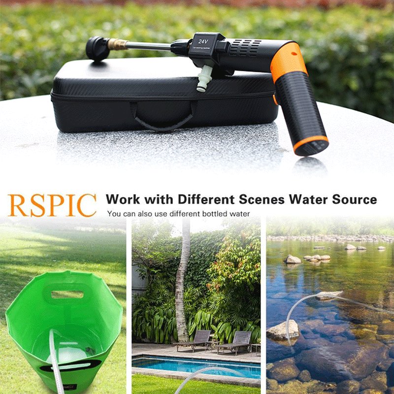 New High Pressure Washer Gun Wireless Car Washer Water Sprayer Portable Outdoor Electric Car Washer Foam Gun Battery
