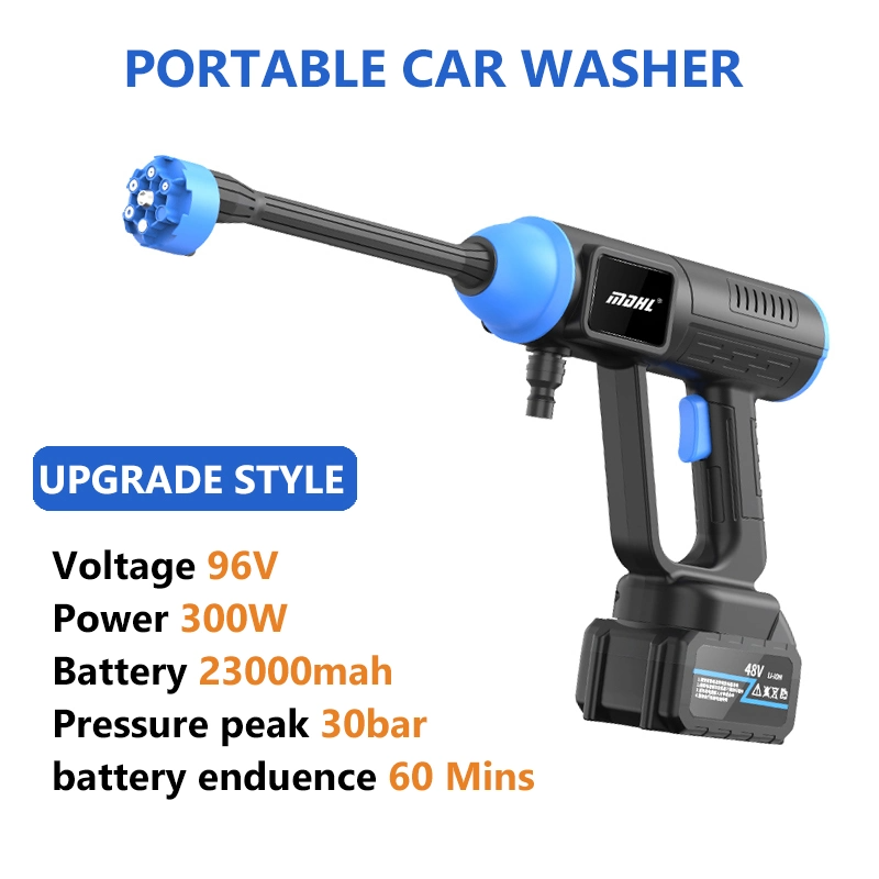 Portable Cordless Car Washer Cleaner Digital Display Battery 48V Car Wash Water Gun Set High Pressure Spray Gun Washer