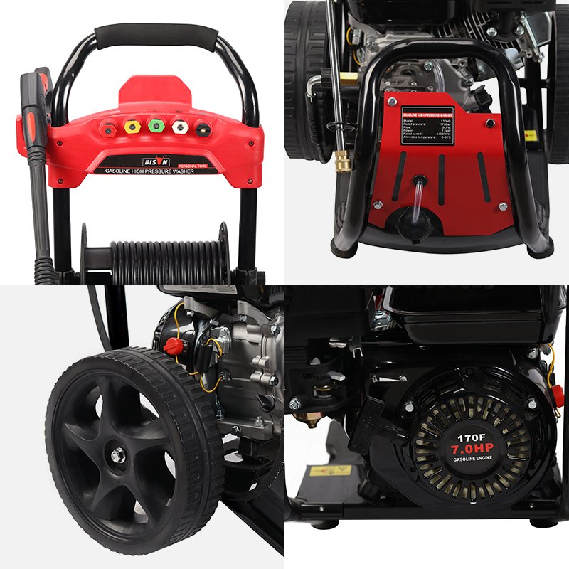 Bison New Popularity 9Lpm Engine 180Bar 2900 Psi Commercial High Pressure Car Washer