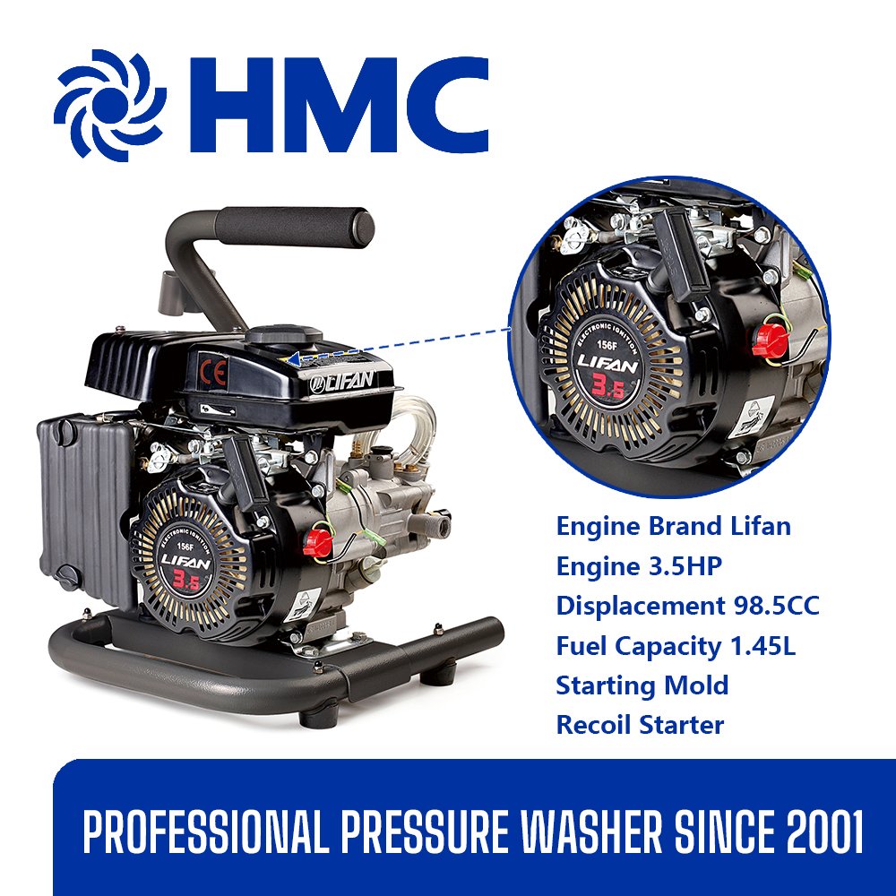 HMC Easy Carry On 100bar High Pressure Car Washer with Lifan Engine for Car Cleaning