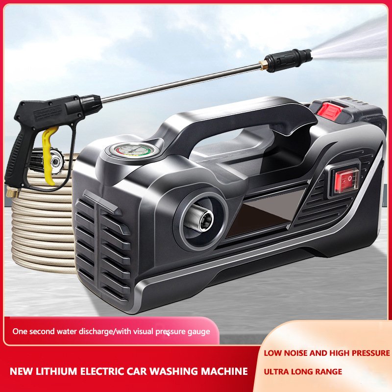 Lithium Battery Car Wash Machine 1000W Plastic Car Washing Gun 70Bar Wireless Car Washer Water Gun Machine