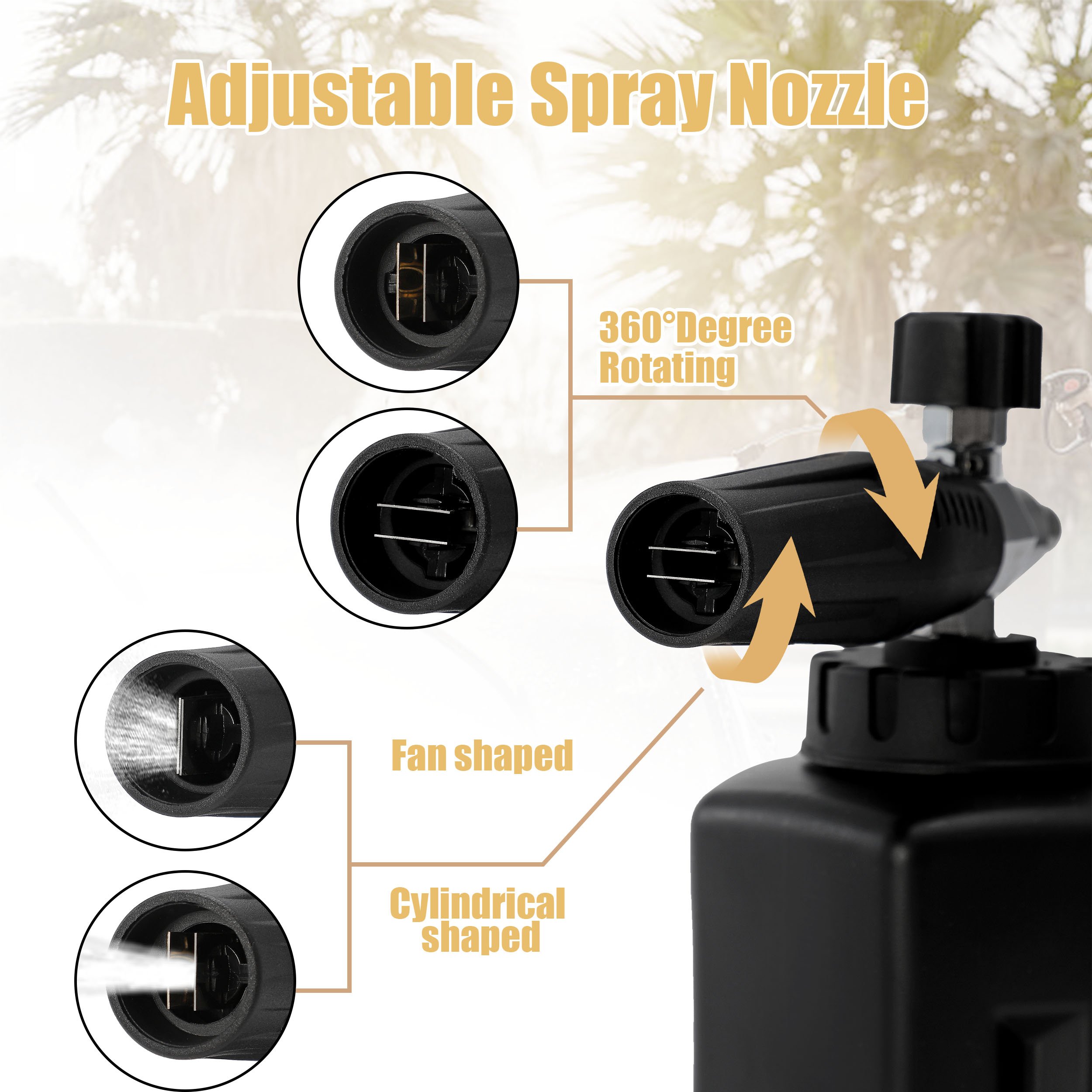 Pressure Washer Black Foam Cannon Car Wash Snow Foam Cannon Thick Foam Blaster