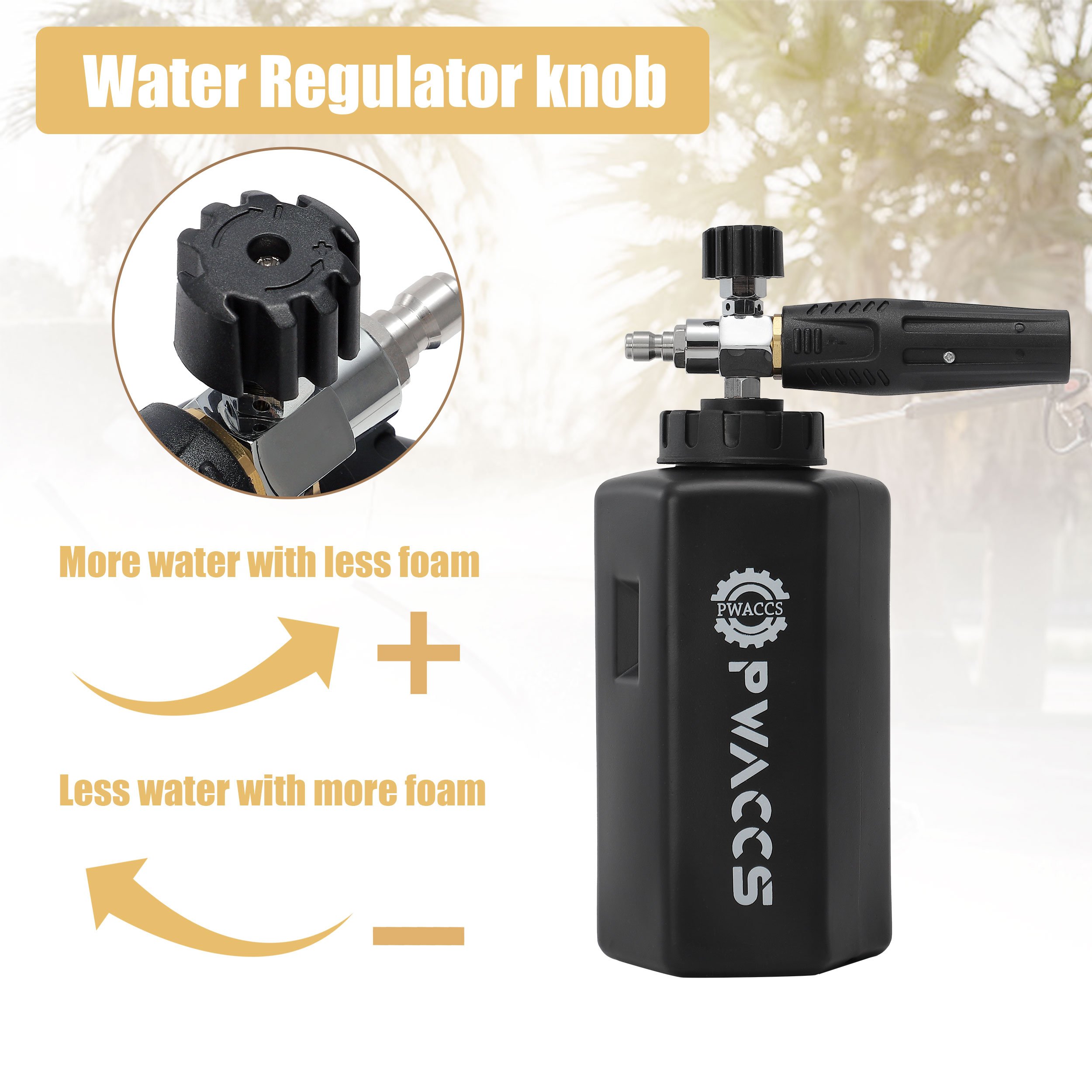 Pressure Washer Black Foam Cannon Car Wash Snow Foam Cannon Thick Foam Blaster