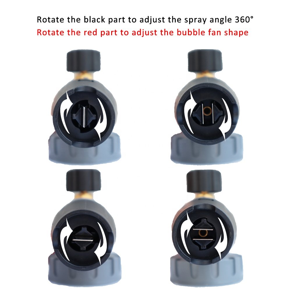 High Pressure Washer Foam Cannon Snow Foam Lance Adjustable Foam Nozzle with Large Mouth Bottle for Water Spray Gun