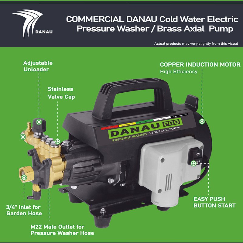 DANAU DCAA-9/8BG-1.5S2 Home Use 80 Bar Bike Wash Electric High Pressure Water Pump Car Washer
