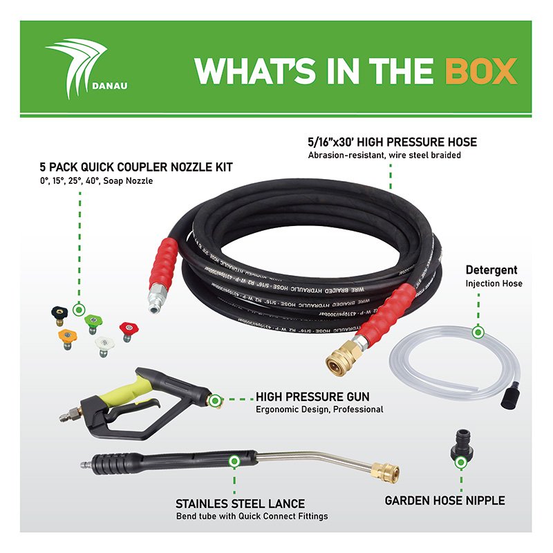 DANAU DCAA-9/8BG-1.5S2 Home Use 80 Bar Bike Wash Electric High Pressure Water Pump Car Washer