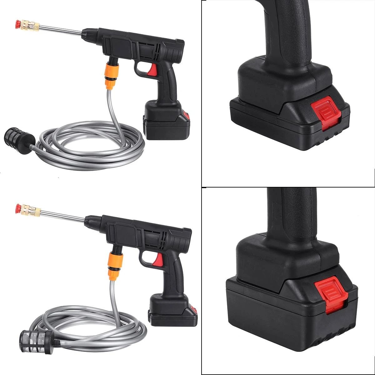 1500W High Pressure Car Washer Cleaner Cordless Portable Wireless Spray Water Gun 18v Car Washer Foam Generator Water Gun