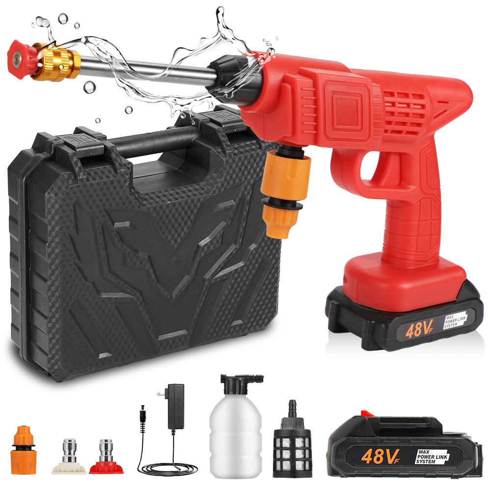 OJOJ 48V Lithium Battery Powered Cordless High Pressure Cleaner Machine Efficient Wordless Car Washer Sprayer for Car Washes