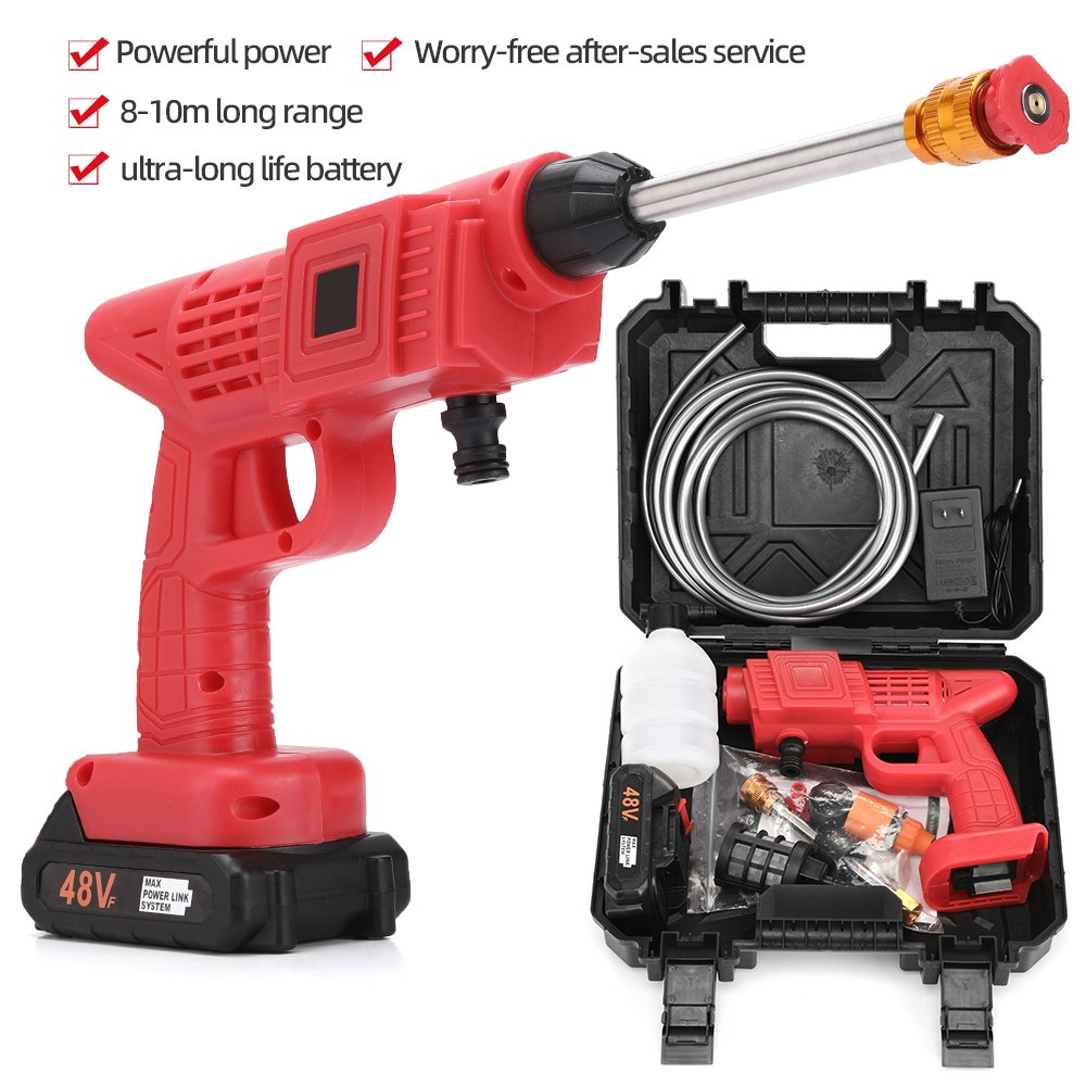OJOJ 48V Lithium Battery Powered Cordless High Pressure Cleaner Machine Efficient Wordless Car Washer Sprayer for Car Washes