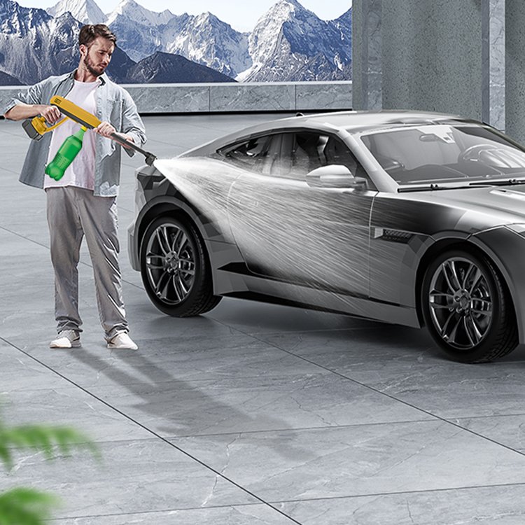 Cordless Pressure Washer Rechargeable Battery Car Wash Machine Automatic with 6 in 1 Nozzle Car Pressure Washer Gun for Car