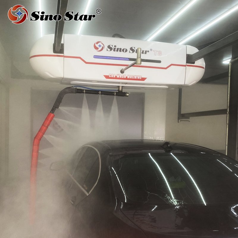 Sino star T8 high pressure 2 mins fast wash touchless car wash machine with Unique UFO shape design