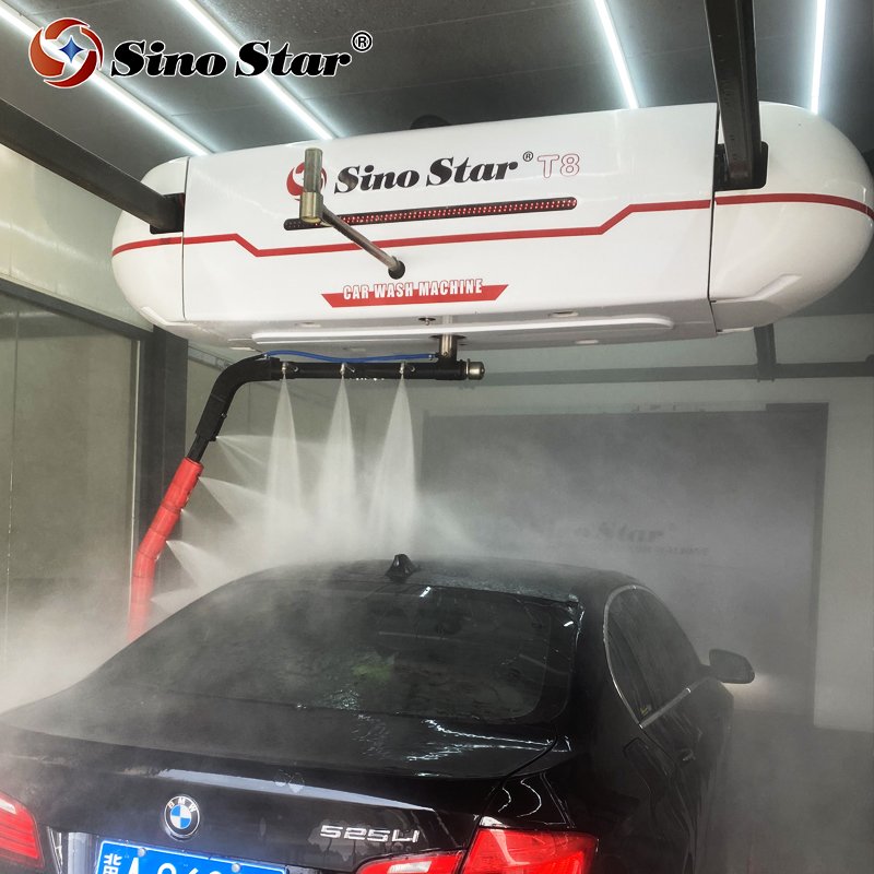 Sino star T8 high pressure 2 mins fast wash touchless car wash machine with Unique UFO shape design