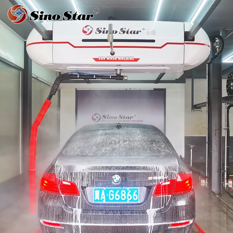 Sino star T8 high pressure 2 mins fast wash touchless car wash machine with Unique UFO shape design