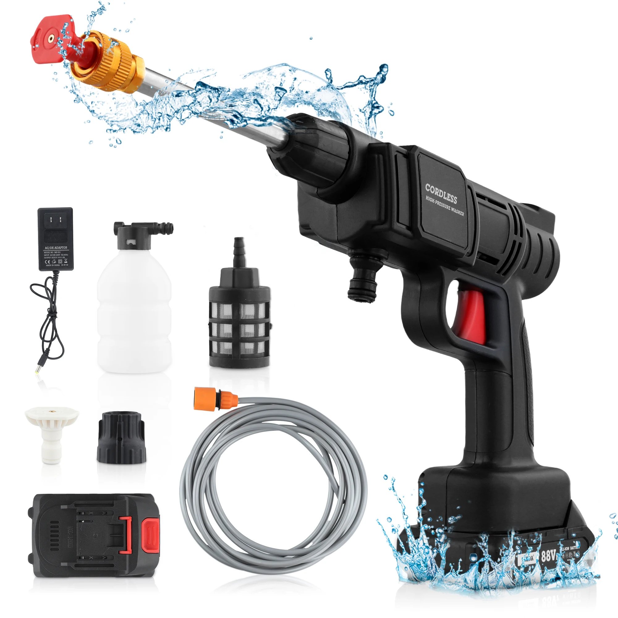 WGO3 Multi-Function Electric High Pressure Car Washer Cleaner 21V Battery Cordless Mini Car Washing Machine