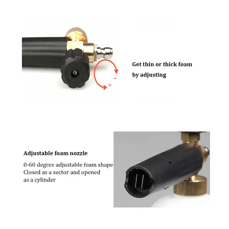 Foam Cannon Lance Pressure Washer Nozzle Tip Spray Gun 3000 PSI Jet Wash with 5 Pressure Washer Nozzle Tip