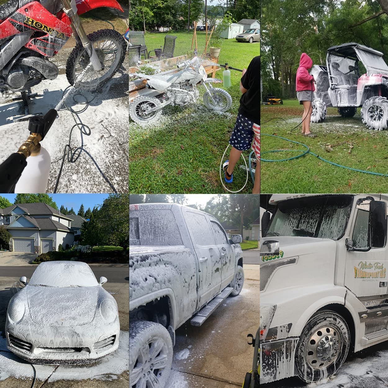 Foam Cannon Lance Pressure Washer Nozzle Tip Spray Gun 3000 PSI Jet Wash with 5 Pressure Washer Nozzle Tip