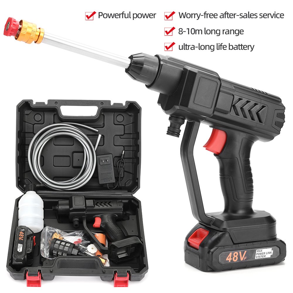 Portable Powerful Electric 21V24v Lithium Cordless Wireless High Pressure Car Washer Gun For Washing Cars