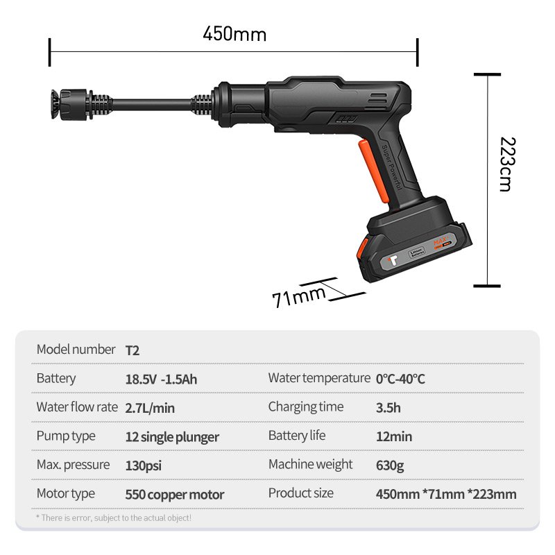 Factory Supply Portable Pressure Washer Car Wash 18.5V Car Washer New Trend Product High Pressure Car Wash Washer Gun