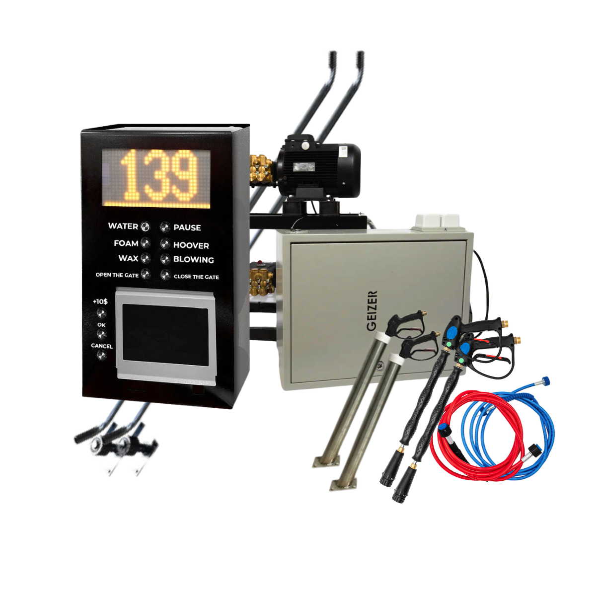 GEIZER Manufacturer's Self-Service Car Washer Kiosk Control Panel for 1500W Car Pressure Washer
