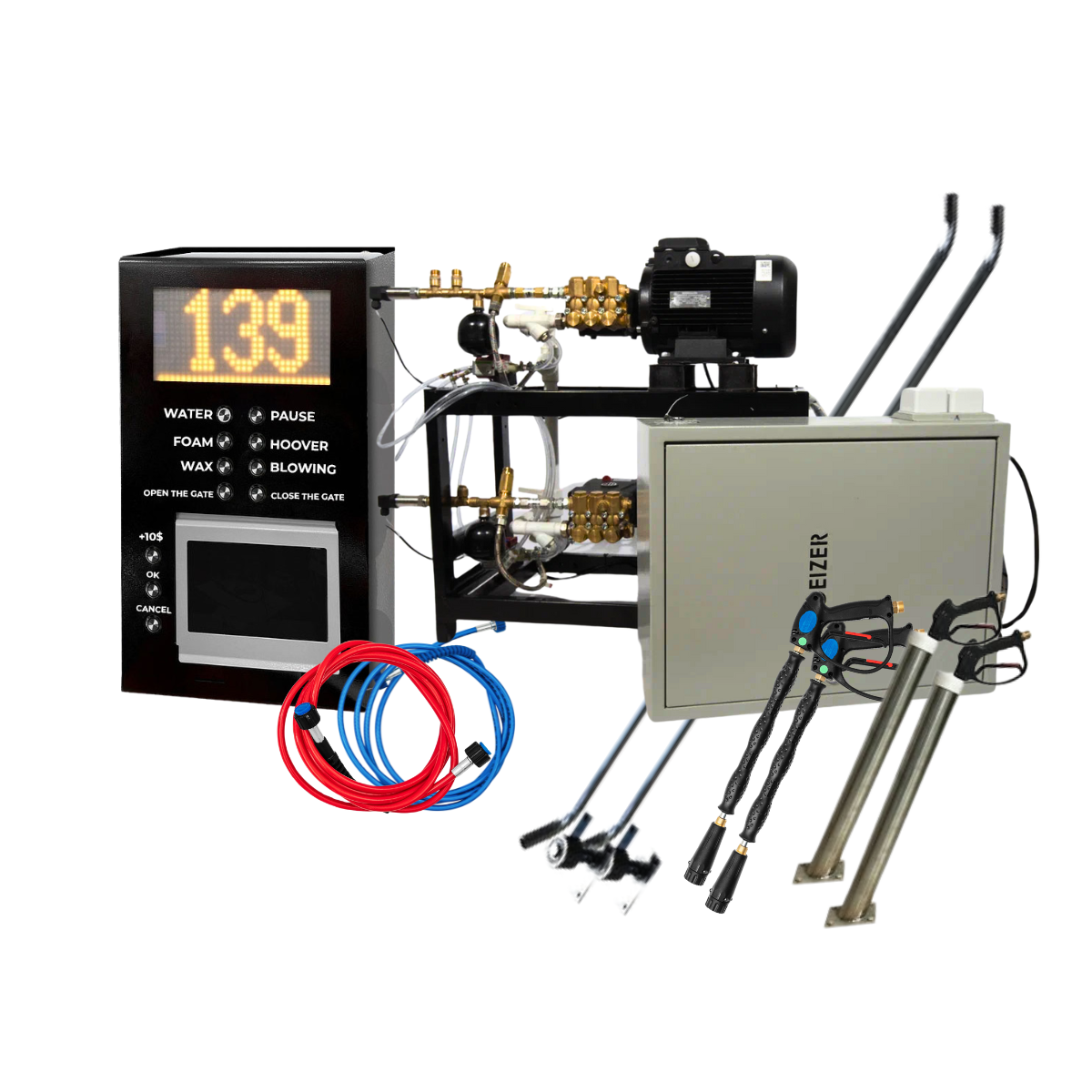 GEIZER Manufacturer's Self-Service Car Washer Kiosk Control Panel for 1500W Car Pressure Washer