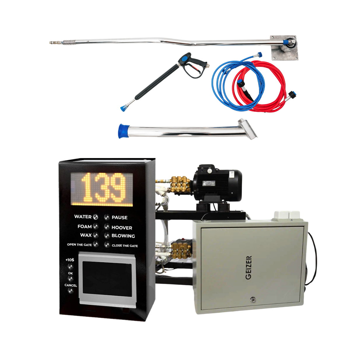 GEIZER Manufacturer's Self-Service Car Washer Kiosk Control Panel for 1500W Car Pressure Washer