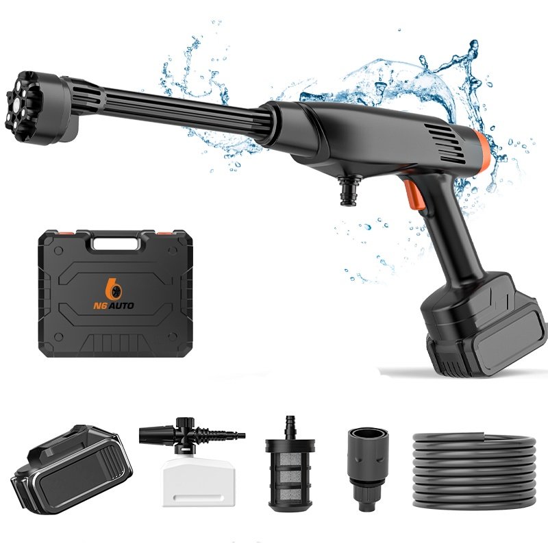 Mobile 550PSI High Pressure Car Wash Water Gun Foam Cannon Water Pump 48V Lithium Battery Cordless Portable Car Washer Machine
