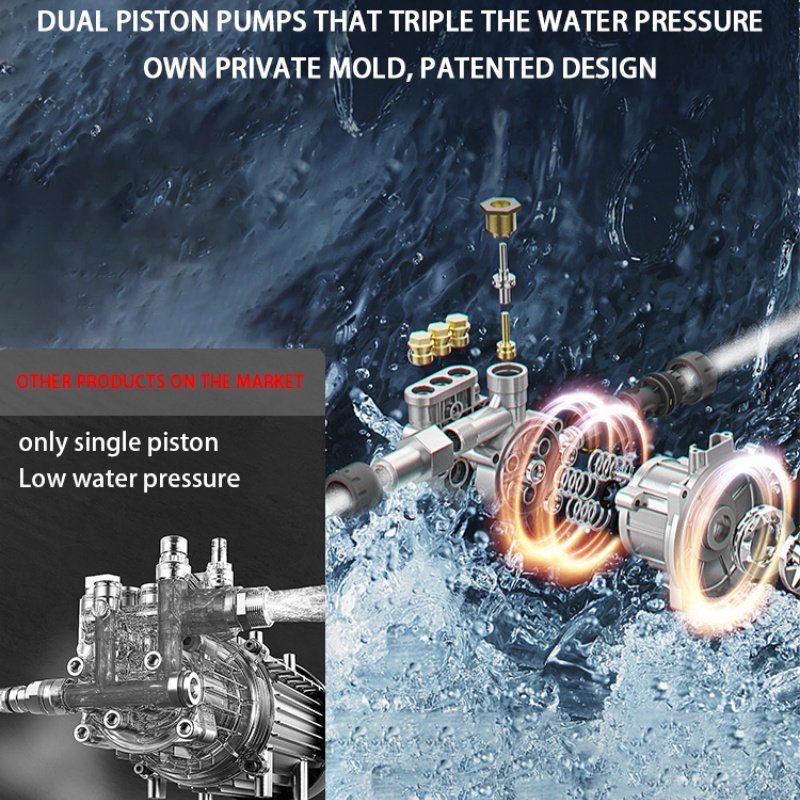 Mobile 550PSI High Pressure Car Wash Water Gun Foam Cannon Water Pump 48V Lithium Battery Cordless Portable Car Washer Machine