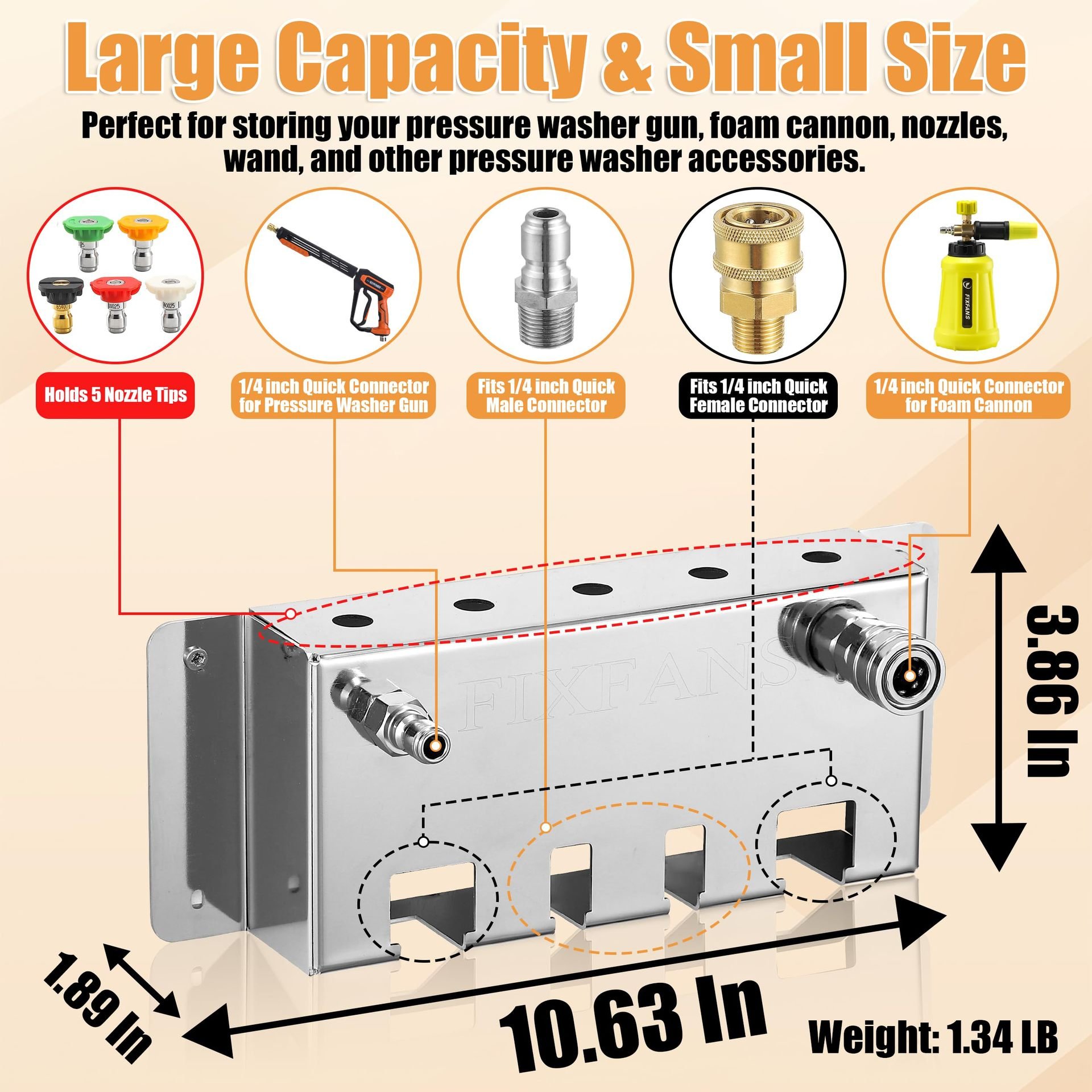 Pressure Washer Gun Foam Cannon Holder Wall Mounted Storage Rack for Car Wash Accessories Snow Foam Lance Nozzle Holder