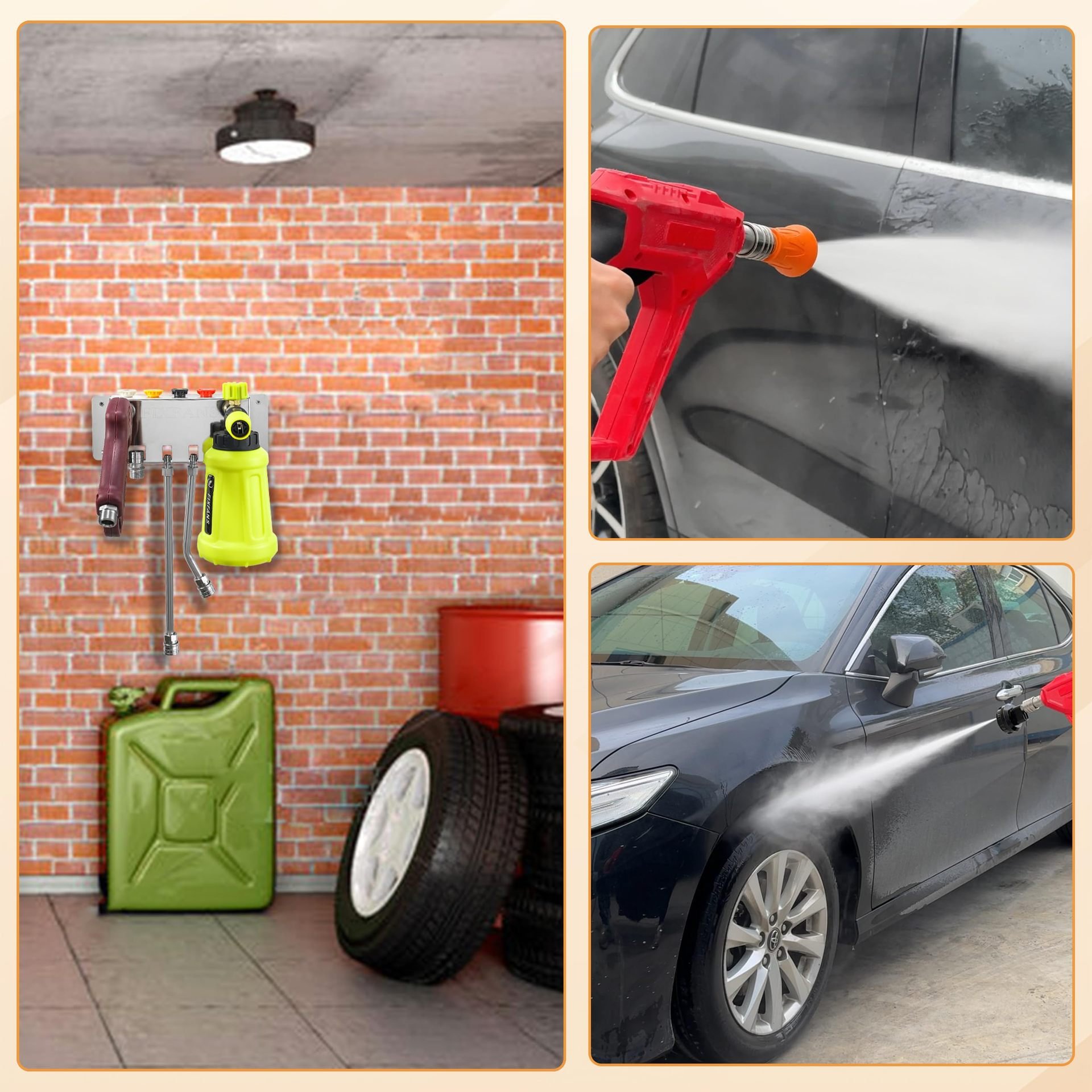 Pressure Washer Gun Foam Cannon Holder Wall Mounted Storage Rack for Car Wash Accessories Snow Foam Lance Nozzle Holder