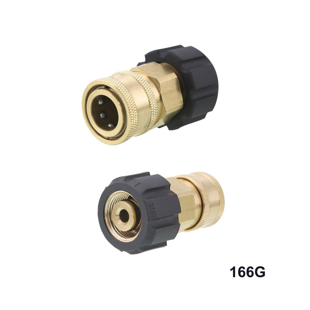 Quick Release Plug Coupling Pressure Washer Adapter Set, M22 to 1/4 inch Quick Connect and Disconnect Fitting, 4500PSI