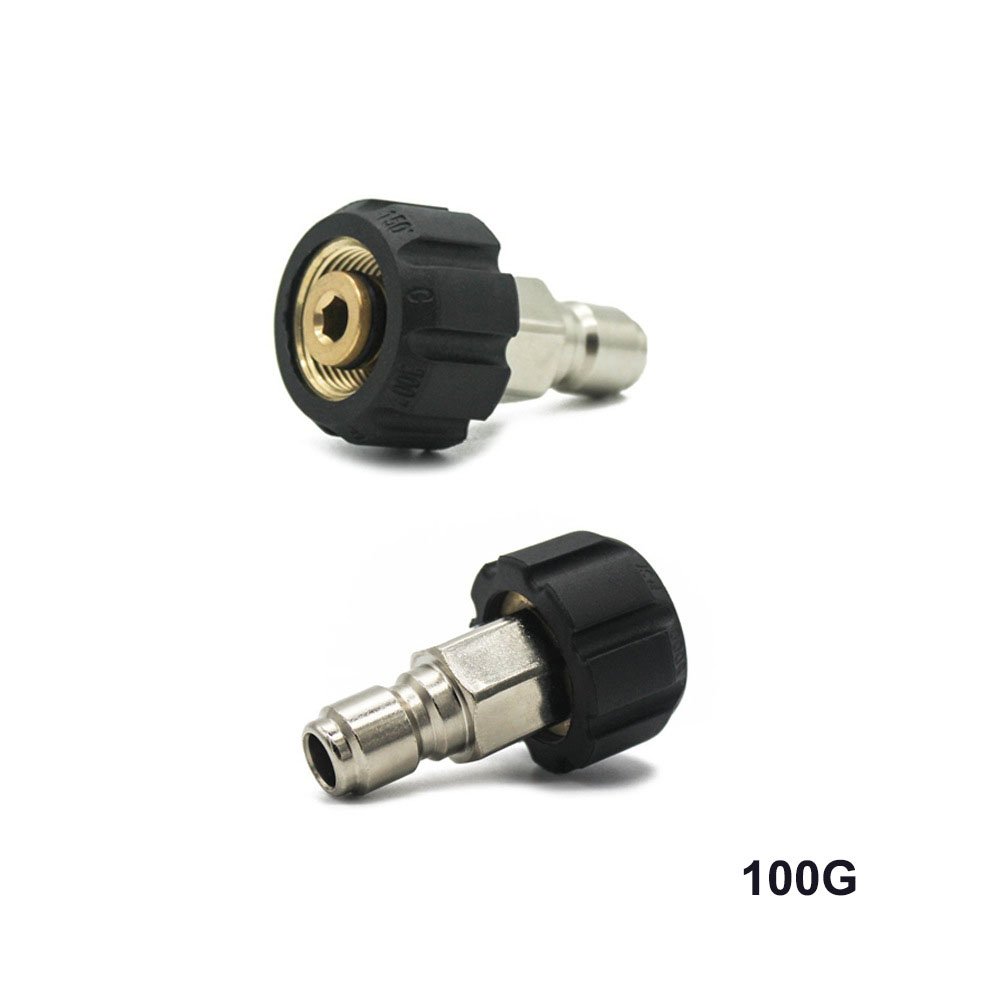 Quick Release Plug Coupling Pressure Washer Adapter Set, M22 to 1/4 inch Quick Connect and Disconnect Fitting, 4500PSI