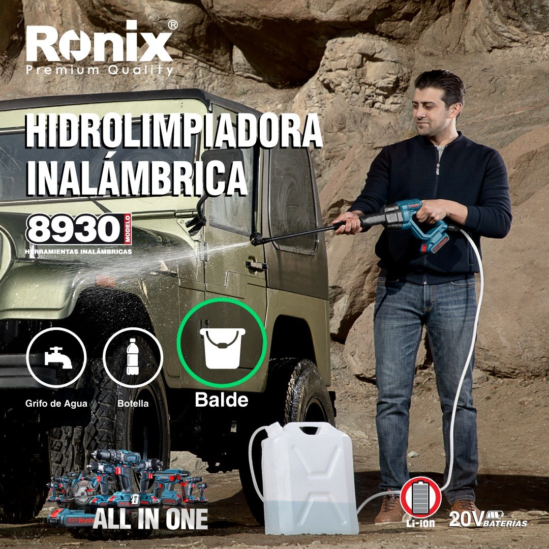 RONIX 8930 20V Brushless Car Washing Machine 24.5Bar Cordless High Pressure Car Washer