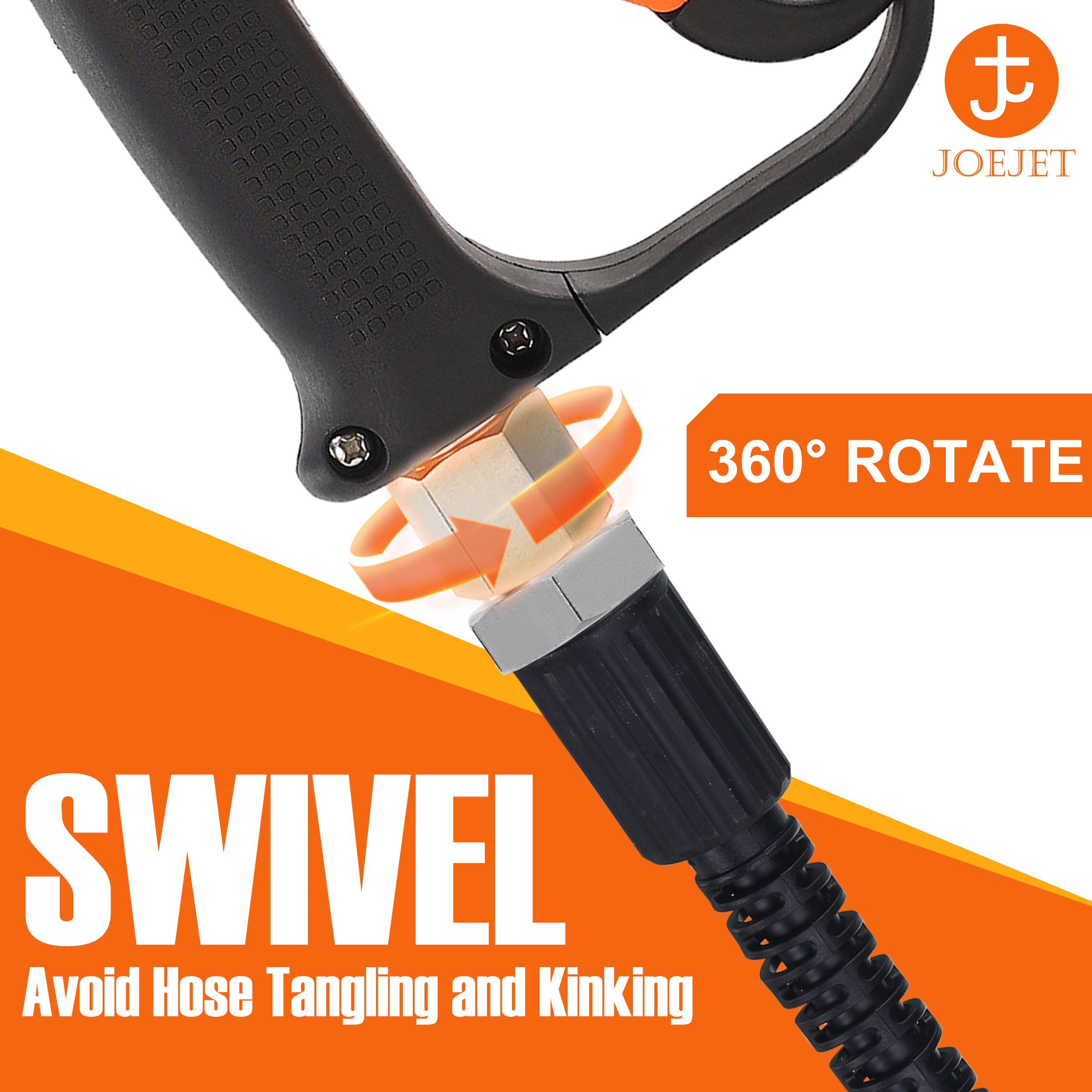 Power Washer Gun Swivel Short Pressure Washer Gun Car Washer Trigger Gun With M22-14mm/15mm Fittings