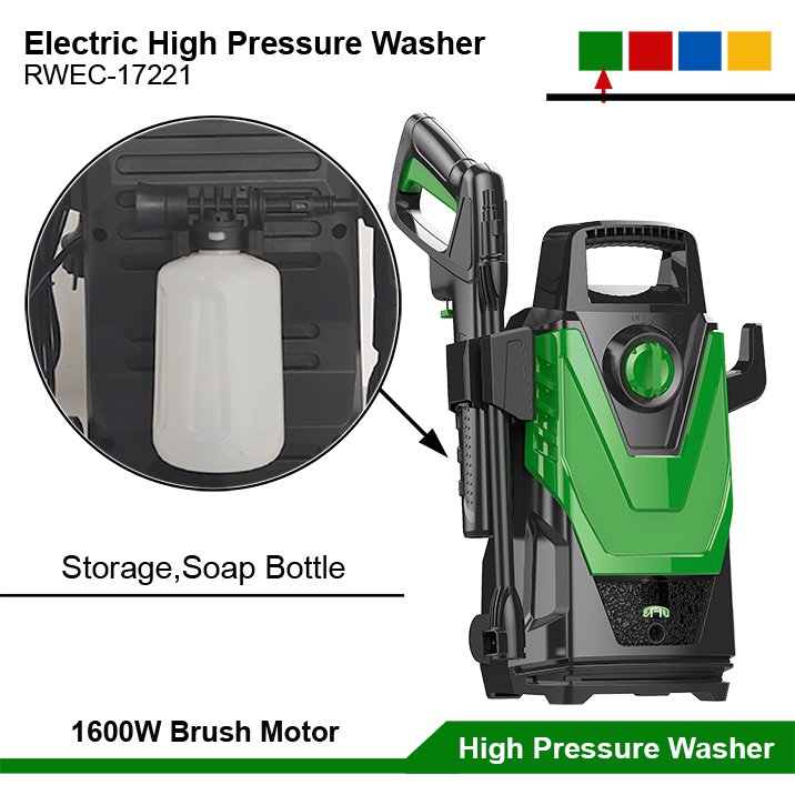1600W Electric Power High Pressure Washer Car Washing Machine Water Pressure Cleaner Pump Small Portable Car Washers