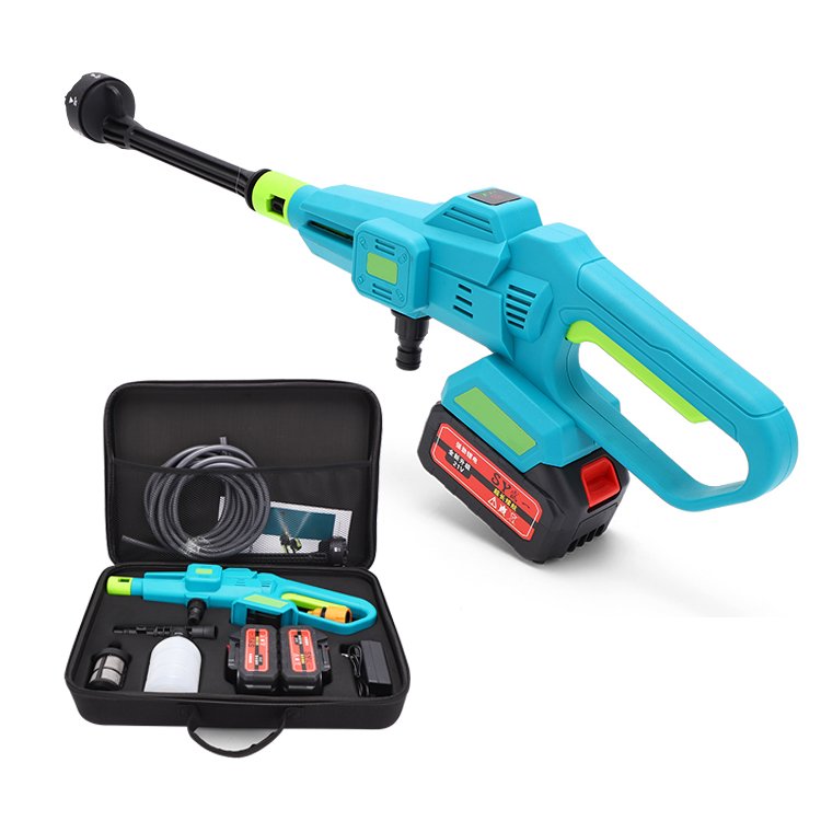 2024 New design 21V wireless Portable rechargeable lithium battery spyra car high pressure car washer water gun