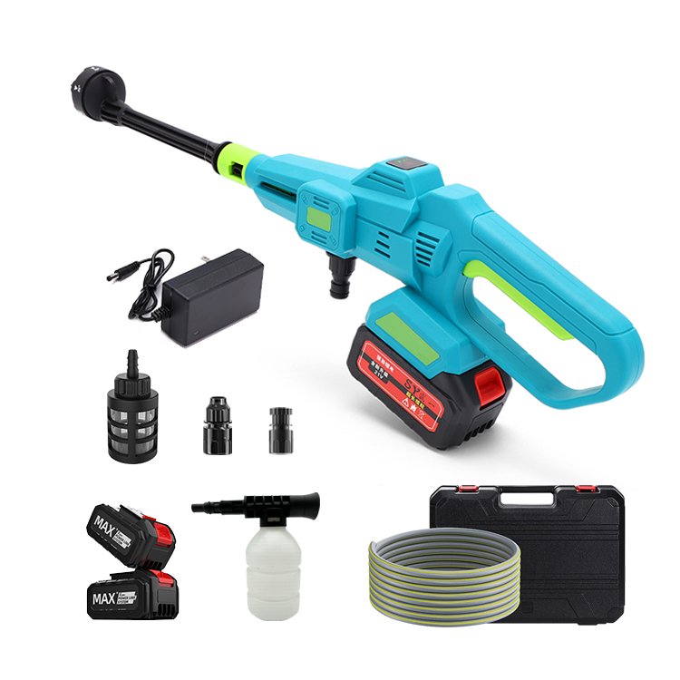 2024 New design 21V wireless Portable rechargeable lithium battery spyra car high pressure car washer water gun