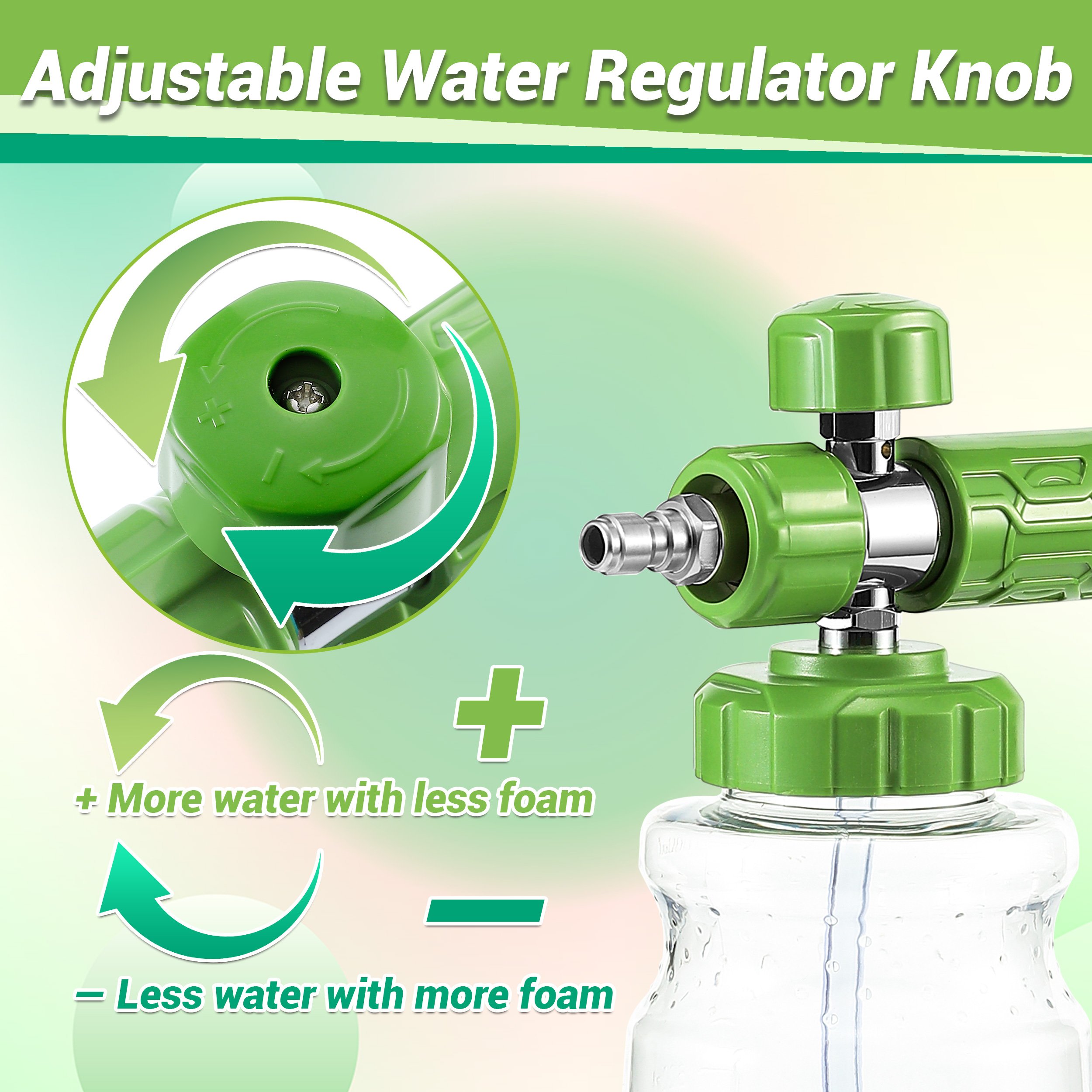 Pressure Washer Foam Cannon Dual-Connector Accessory Adjustable Snow Foam Cannon Blaster
