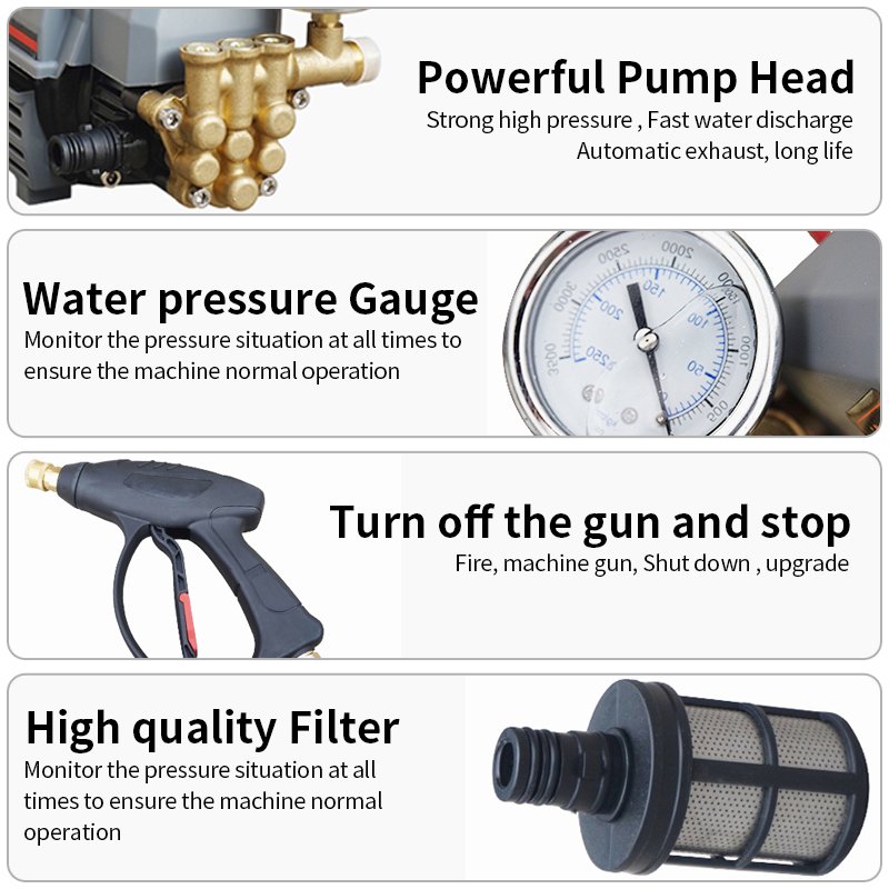 Electric high pressure pressurized car washer foam water gun machine automatic car detailing equipment