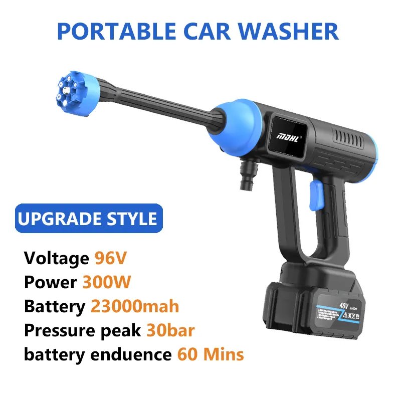 Portable High Pressure 48V/96V Car Washer Gun Electric Water Sprayer Gun Car Care Cleaning